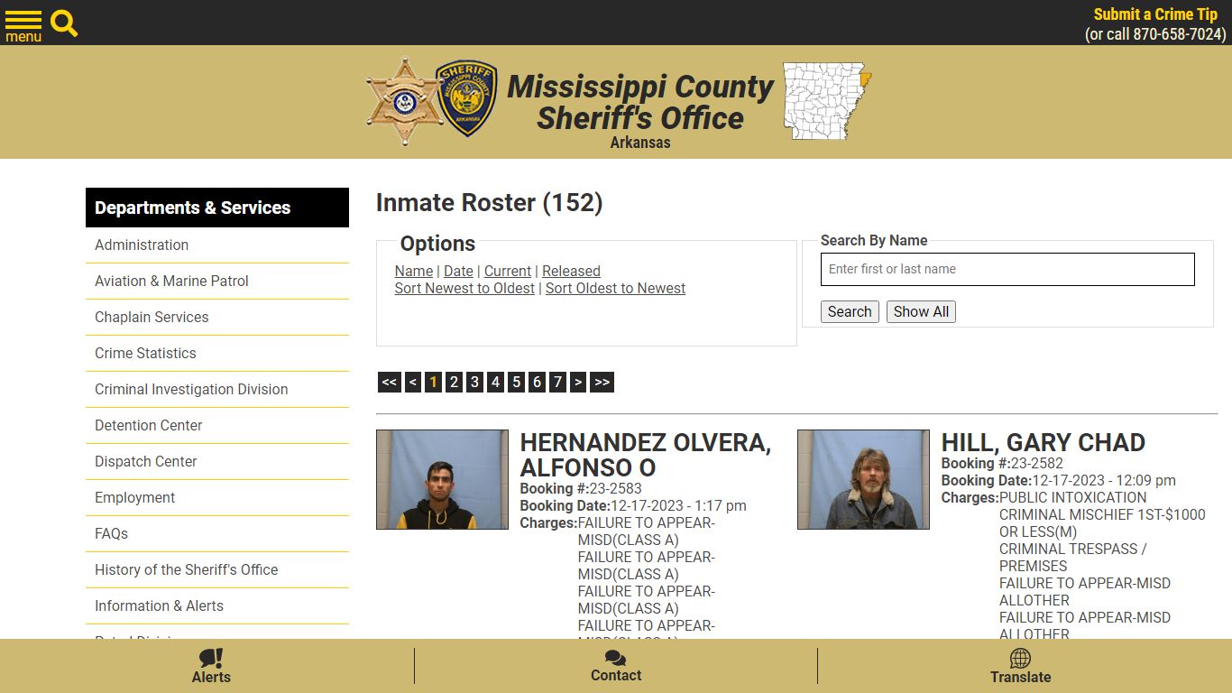 Inmate Roster - Current Inmates Booking Date Descending - Mississippi ...